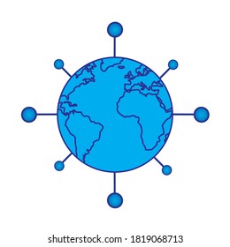 Blue Globe Virus
Coronavirus COVID-19 is spreading around the world.
Vector Illustration.
illustrates that the world is being hit by Covid-19