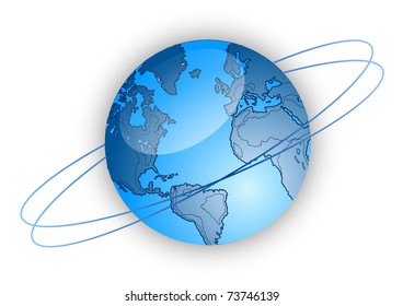 Blue globe of the world