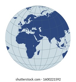 blue globe world map vector