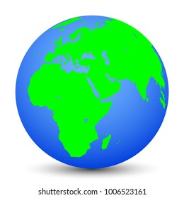 Blue globes with green continents - stock vector