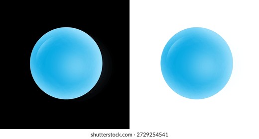 Esfera 3D Brillante Azul Aislada Sobre Fondo Blanco Y Negro
