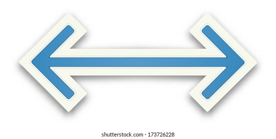 The blue glossy arrow graphic element / The contrary arrow / The arrow