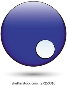 blue glossy ball with hole