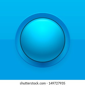 Blue glossy button. Vector illustration for your design.
