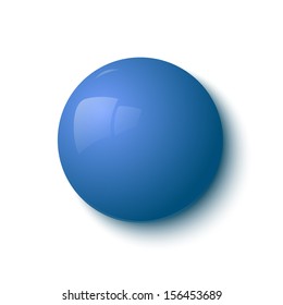 Blue glossy button. Vector illustration