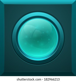 Blue glossy button. Vector illustration