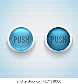 Blue glossy buttons.