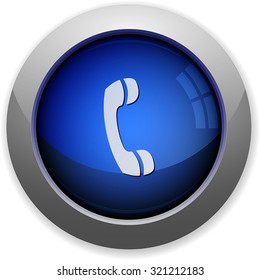 Blue glossy call web button
