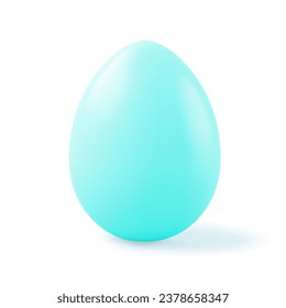 Huevo de pollo lacado azul Pascua símbolo tradicional Icono 3d ilustración vectorial realista