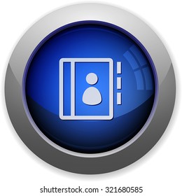 Blue glossy contacts web buttonArranged layer structure, fully modifiable