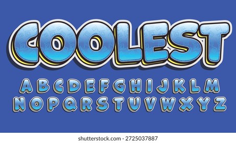 Efeito de Texto Frio Brilhante Azul