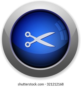 Blue glossy cut web button