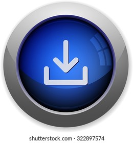 Blue glossy download web button