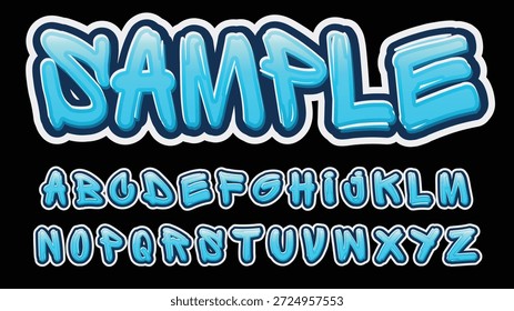 Efeito de Texto em Gel Brilhante Azul