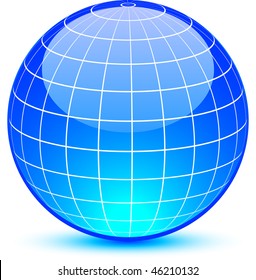 Glóbulo azul. Ilustración vectorial.