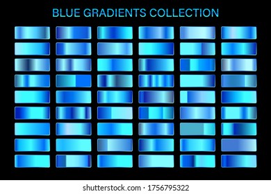 Blue glossy gradient, metal foil texture. High quality vector gradients. Shiny metallic background.