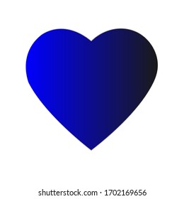 Blue glossy heart isolated. Element for design. Illustration