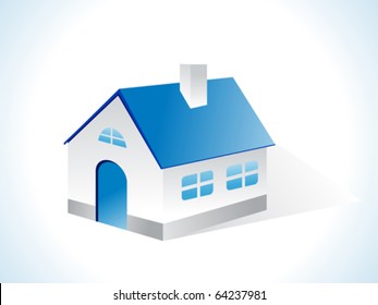 blue glossy home icon vector illustration