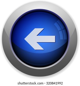 Blue glossy left arrow web button