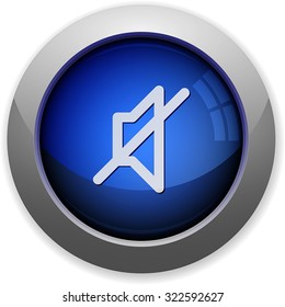 Blue glossy mute web button