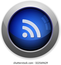Blue glossy radio signal button
