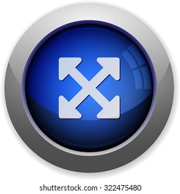 Blue glossy resize full web button