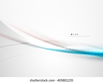 Blue glossy silk wave design template. Vector modern coporate identity pattern