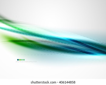 Plantilla de diseño de la onda de seda brillante azul. Patrón de identidad empresarial moderno vectorial