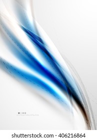Blue glossy silk wave design template. Vector modern coporate identity pattern
