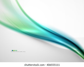 Blue glossy silk wave design template