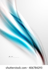 Blue glossy silk wave design template. Vector modern coporate identity pattern