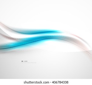 Blue glossy silk wave design template. Vector modern coporate identity pattern