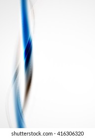 Blue glossy silk wave design template. Vector modern coporate identity pattern