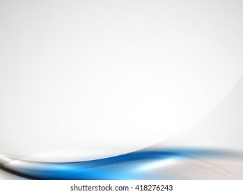Blue glossy silk wave design template. Vector modern coporate identity pattern