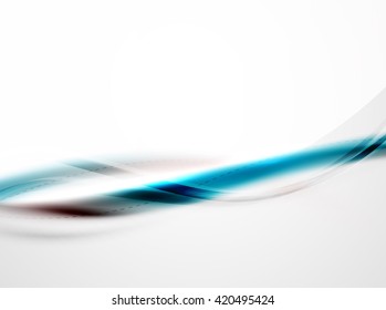 Plantilla de diseño de la onda de seda brillante azul. Patrón de identidad empresarial moderno vectorial