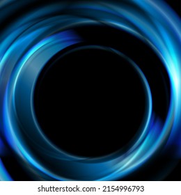 Blue glossy smooth circle abstract geometric background. Vector design