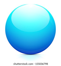 Blue glossy sphere