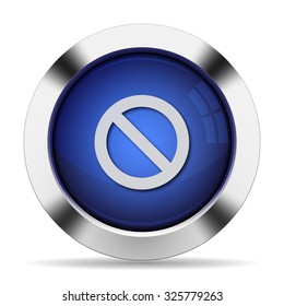 Blue glossy steel blocked button