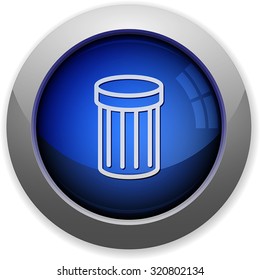 Blue glossy trash web button
