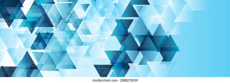 Blue brillante triángulos de fondo de tecnología abstracta. Diseño vectorial geométrico
