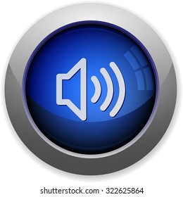 Blue glossy volume web button