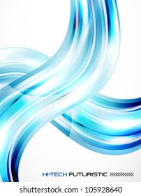 Blue glossy wave background