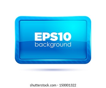 Blue glossy web 2.0 banner. Vector illustration.