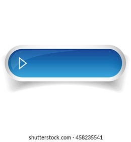 Blue glossy web bar button vector