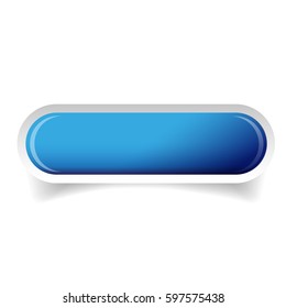 Blue glossy web bar button vector