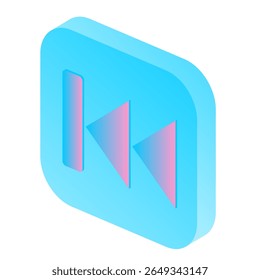 Blue glossy web buttons: a set of vector arrow, play, and next icons for internet audio and video players