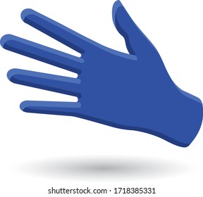 blue glove logo or icon, vector illustration