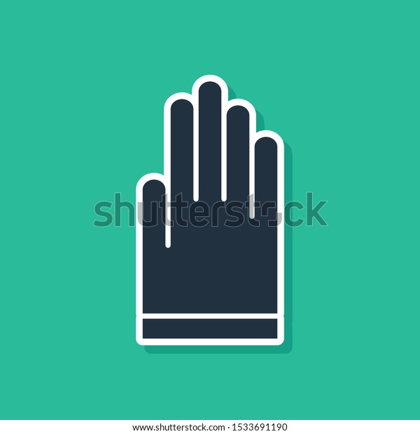 Blue Gloves\
icon isolated on green background. Extreme sport. Diving underwater\
equipment.  Vector\
Illustration