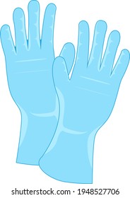 Blue gloves vector illustration on white background.