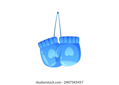Blue Gloves Winter Clothes Sticker